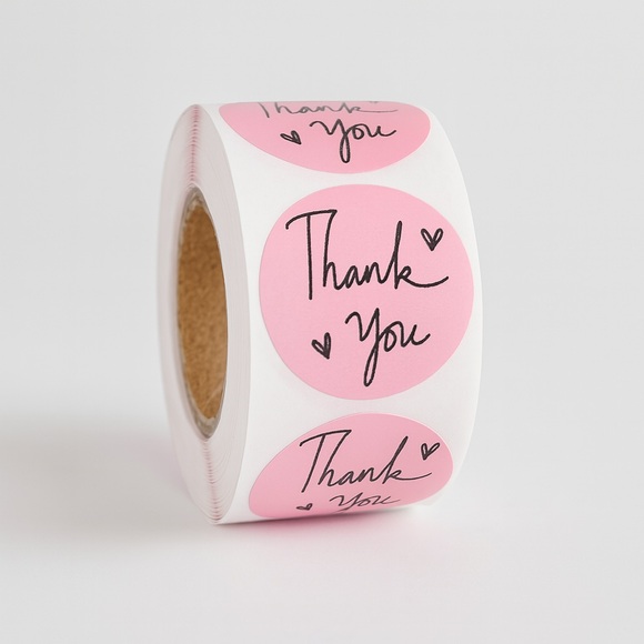 100 Thank You Stickers roll | 1 in round nwt​ - Picture 1 of 1